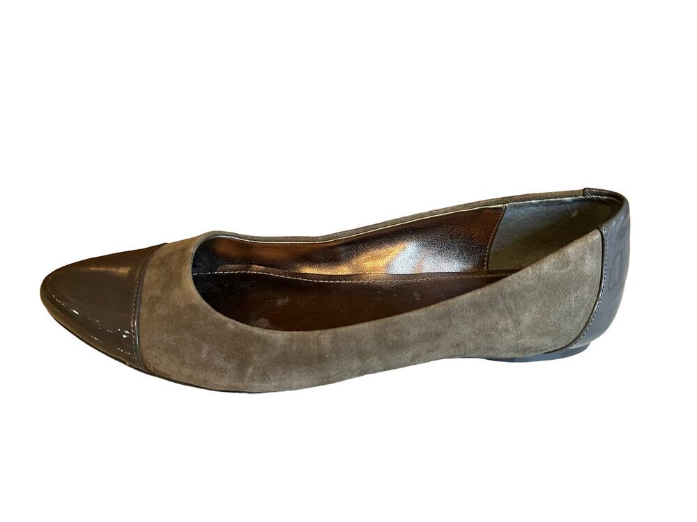Calvin Klein Suede Pointed Toe Ballet Flats Gray 6.5